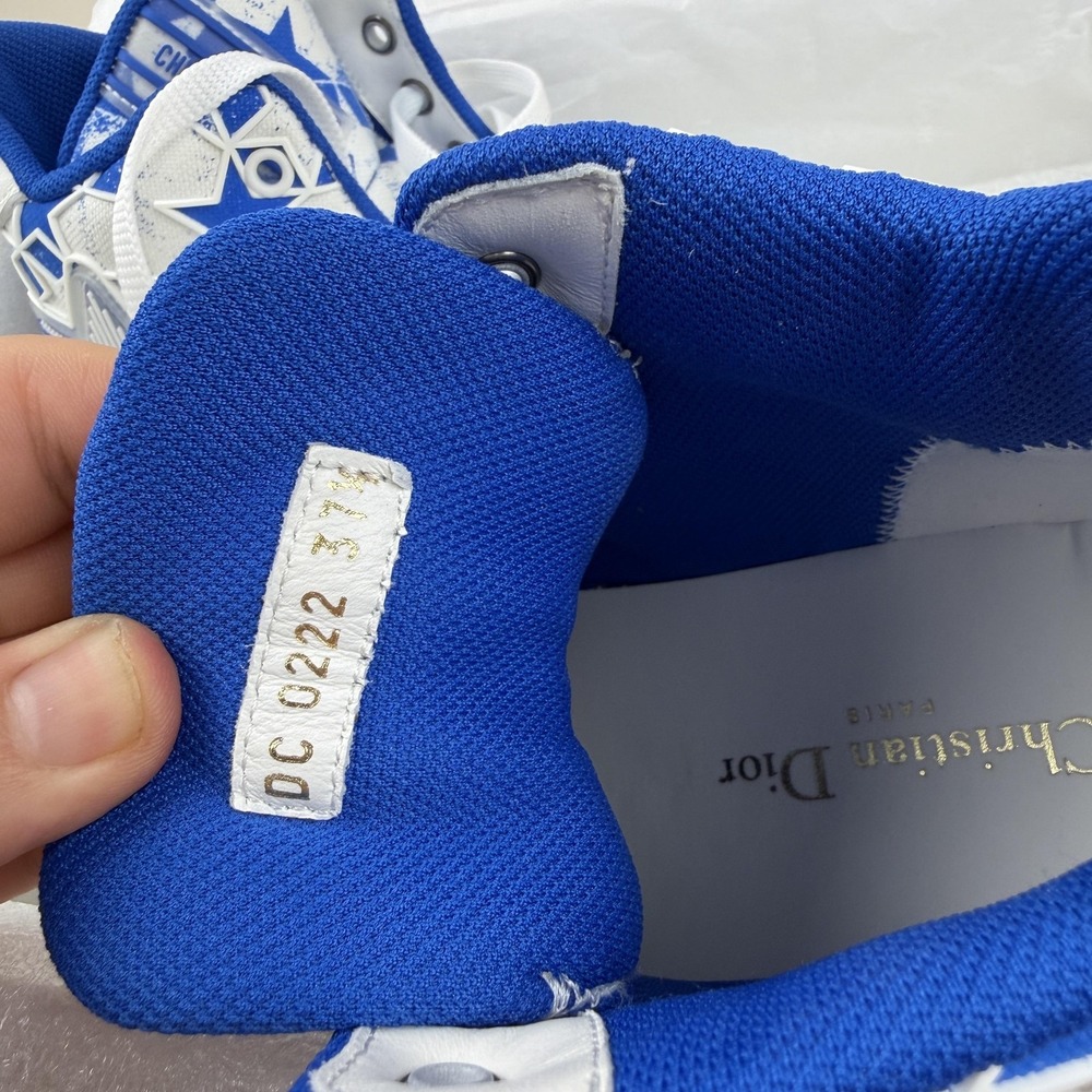 Christian Dior Shoes Womens Size 37.5 White Blue Walk'n'Dior High Top Made Italy - Picture 3 of 6